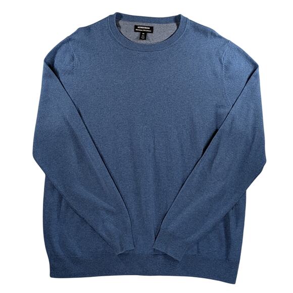 Nordstrom Mens Shop V Neck Sweater Blue XXL Pullover Cotton Cashmere Blend - Picture 1 of 9